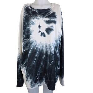 Torrid Active Navy Blue White Tie Dye Athletic Winter Thumb Hole Sweatshirt 2/2X